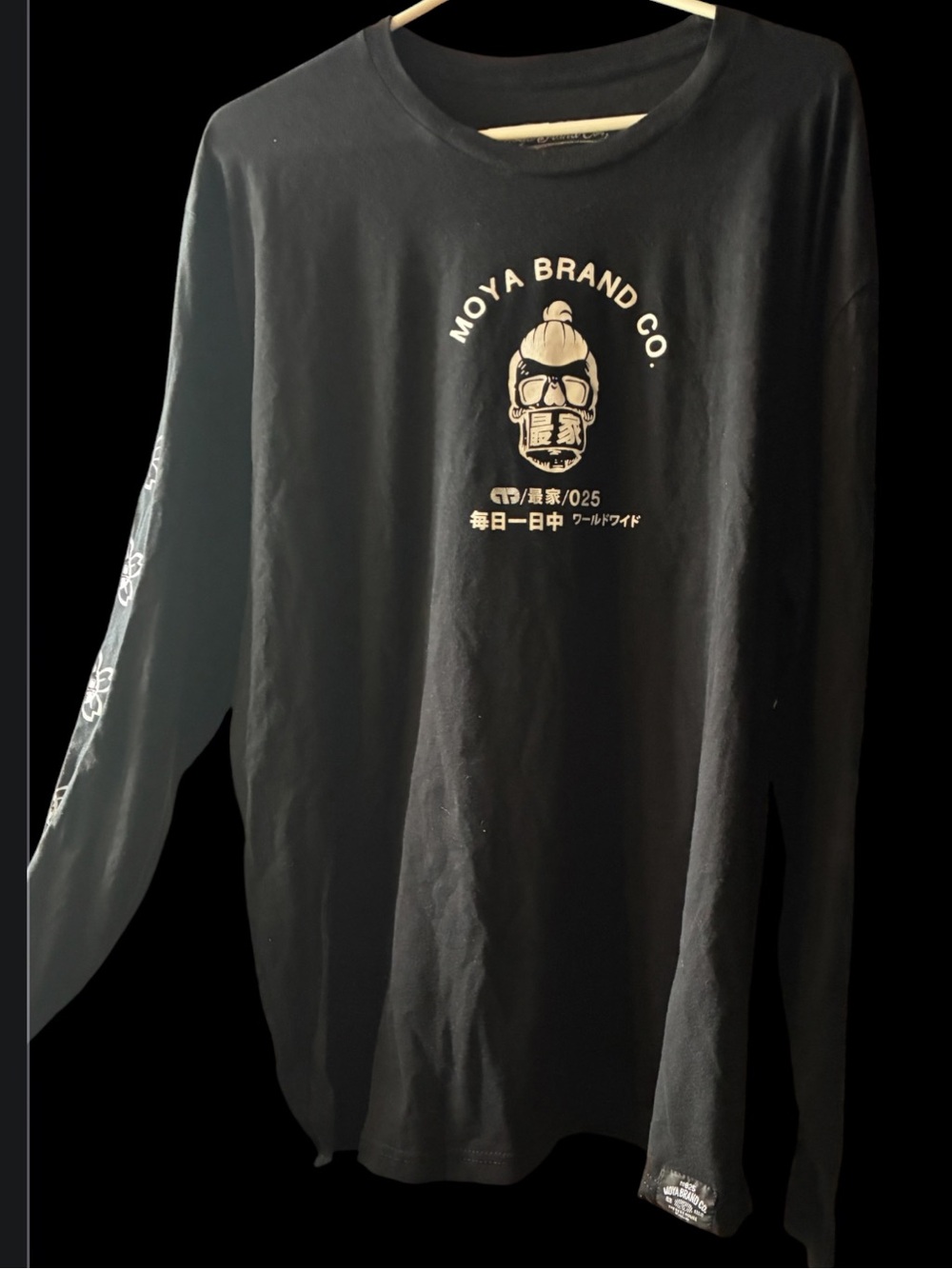 Moya Brand Co. Black Graphic Long Sleeve Tee Shirt Size XL Extra Large